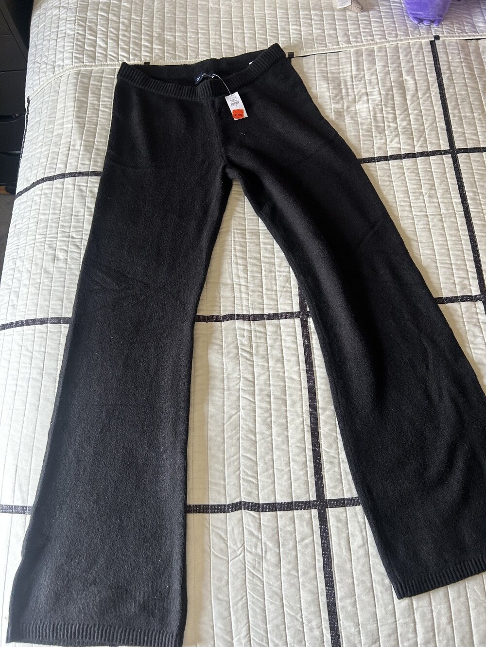 GAP Black Knit Flare Wide-Leg Pants